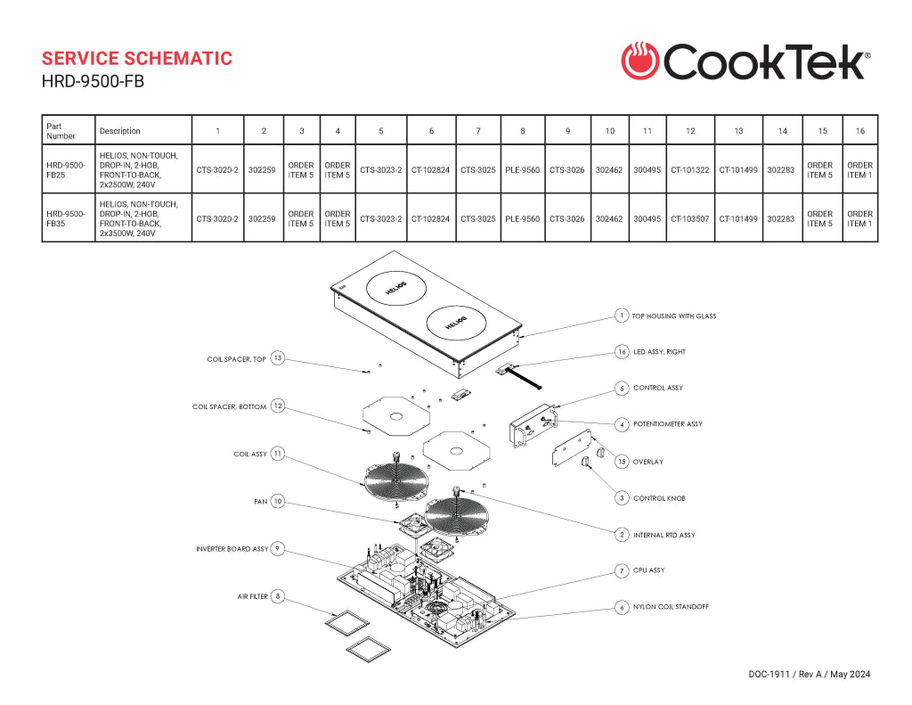 CookTek Helios 900mm wide Freestanding Bench with 2 x Drop-in Front to Back Dual Hob Induction Cooktop