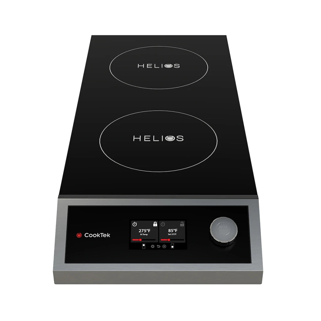 CookTek Helios Dual Hob Front to Back Countertop Induction Cooktop 20 Amp