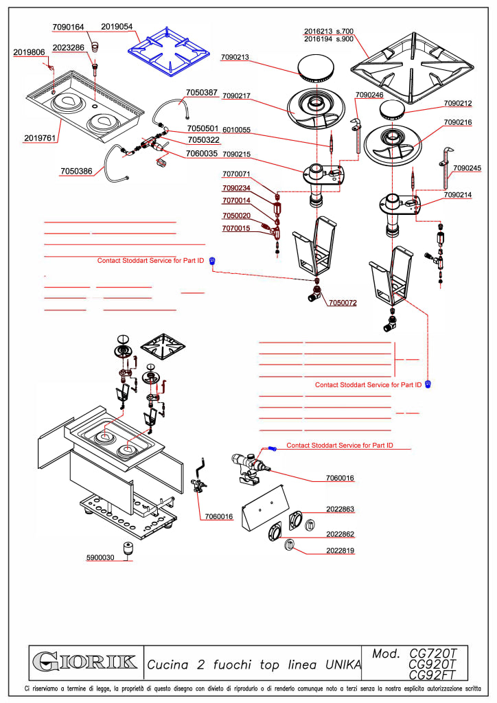 Giorik 700 Series 2 Burner Gas Boiling Top CG720TT.N