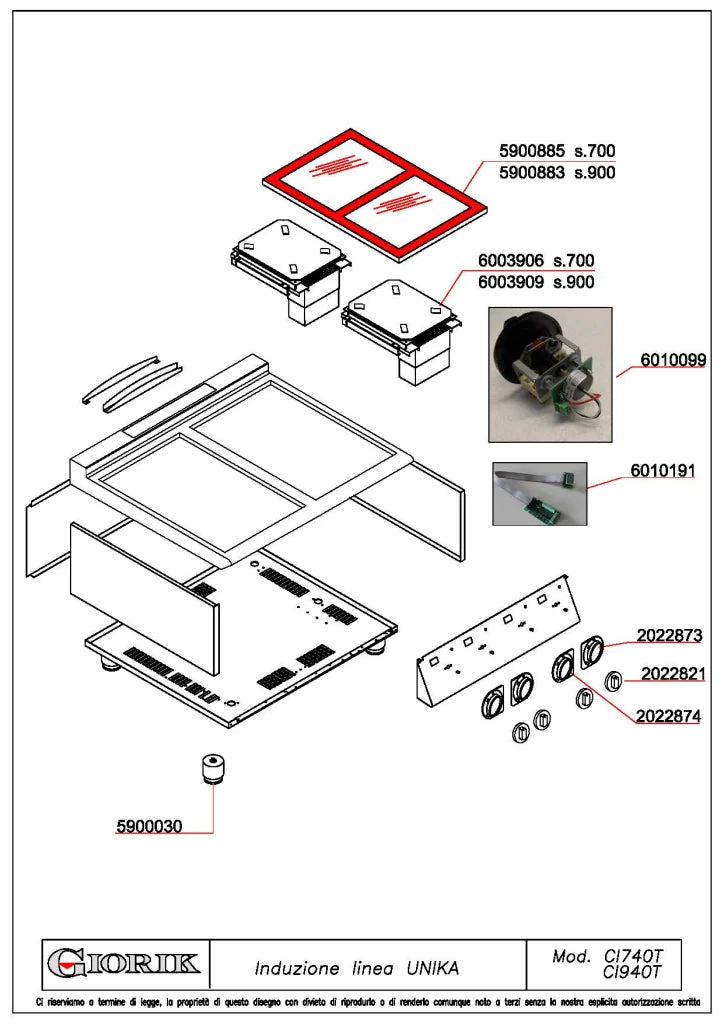 Giorik 900 Series 4 Zone Induction Boiling Top CI940TT