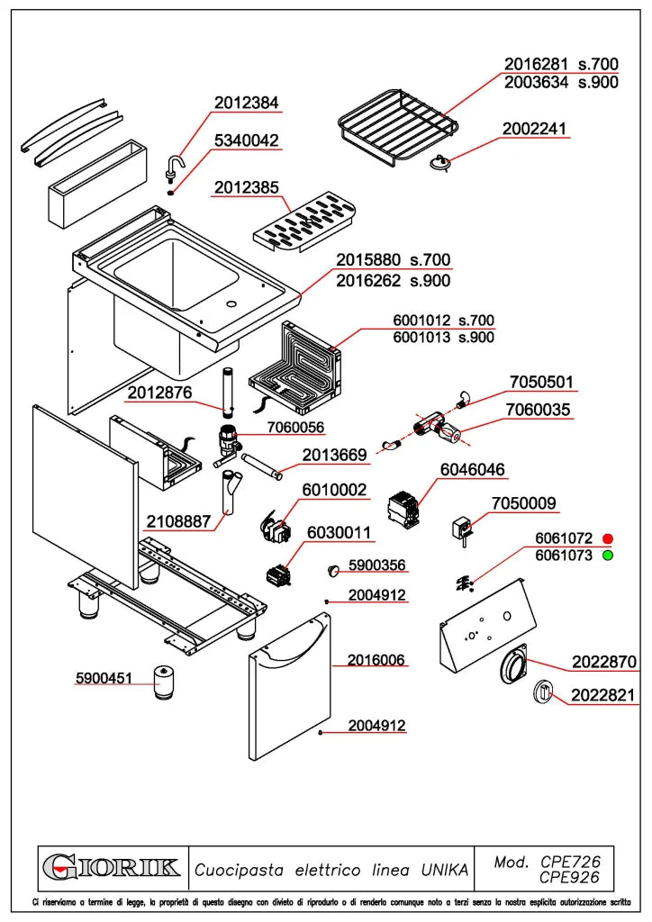 Giorik 900 Series 400mm wide 40L Freestanding Electric Pasta Cooker CPE926T