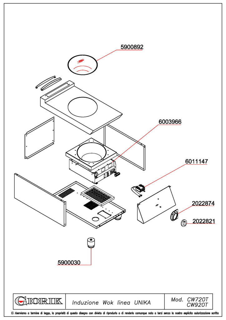 Giorik 900 Series Induction Wok Top CW920TT
