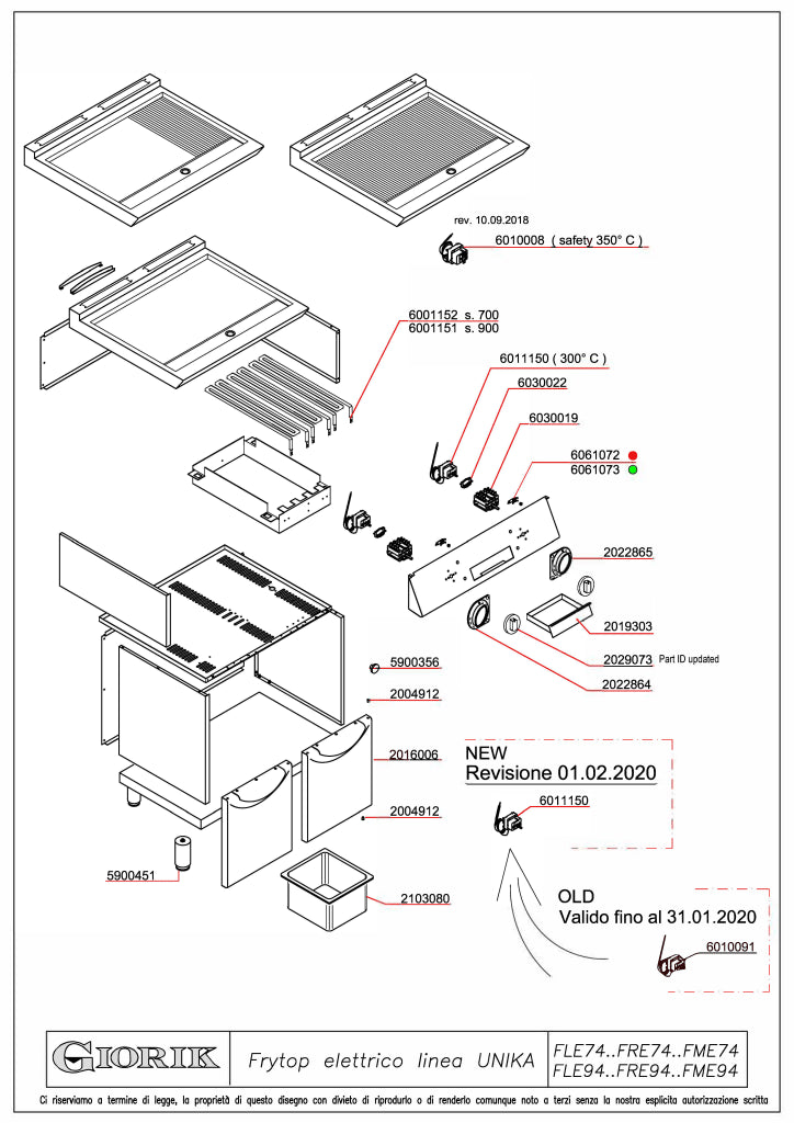 Giorik 700 Series 800mm wide Smooth Mild Steel Electric Frytop on Open Base FLE741GFT