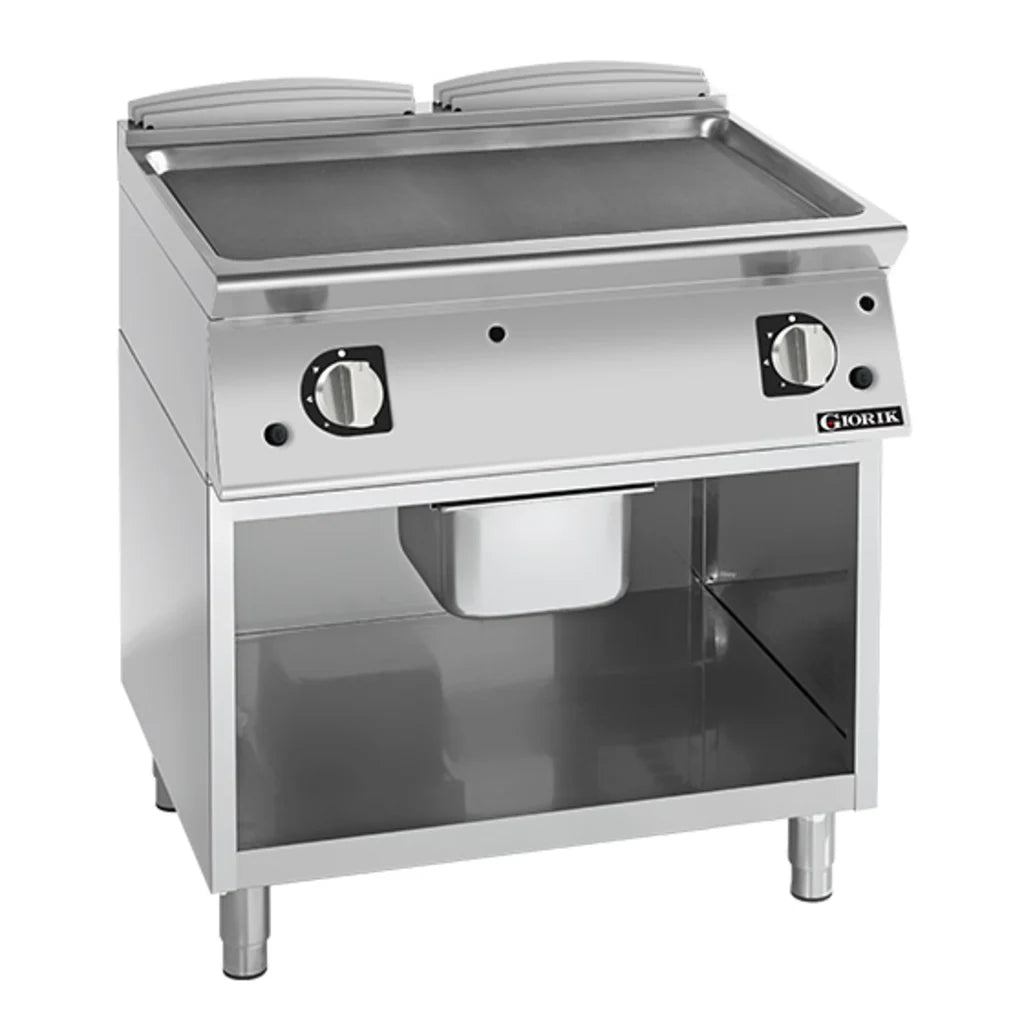 Giorik 700 Series 800mm wide Smooth Mild Steel Gas Frytop on Open Base FLG741GFT.N