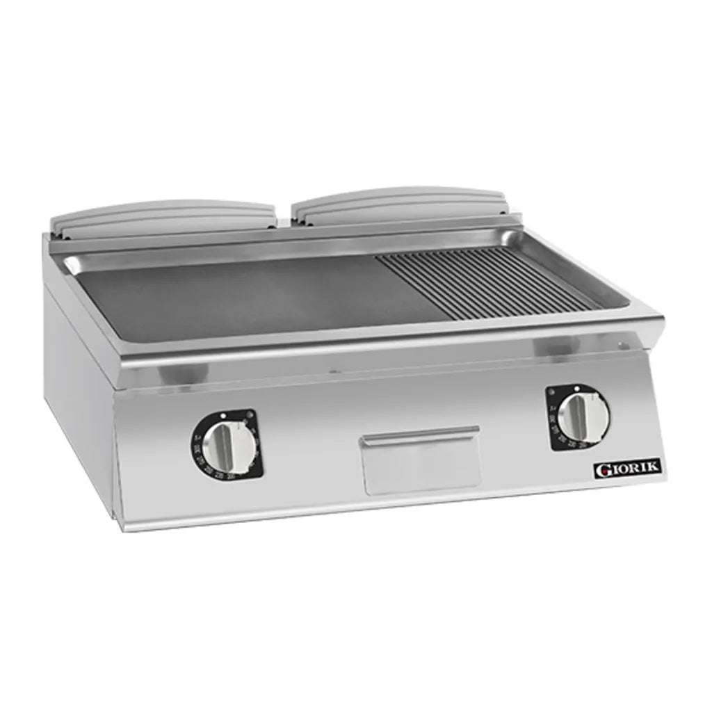 Giorik 700 Series 800mm wide 1/3 Ribbed 2/3 Smooth Mild Steel Plate Electric Frytop FME741TFT