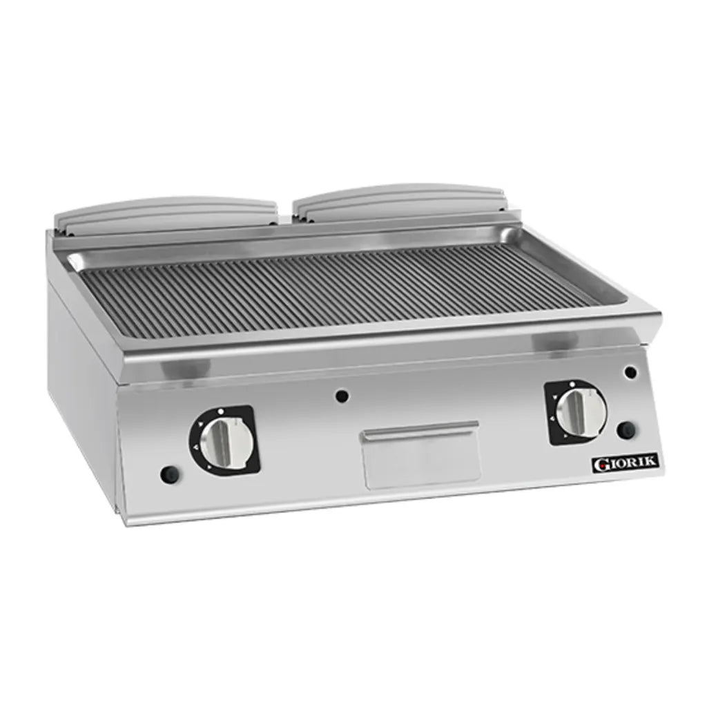 Giorik 900 Series 800mm wide Ribbed Mild Steel Gas Frytop FRG941TFT.N