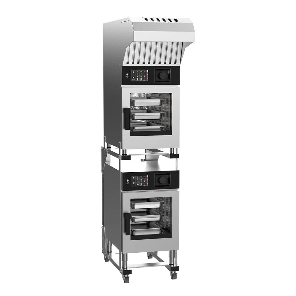 Giorik Stacked 6 on 6 Kore Electric Combi Ovens with Reverse Osmosis Filter & Hood