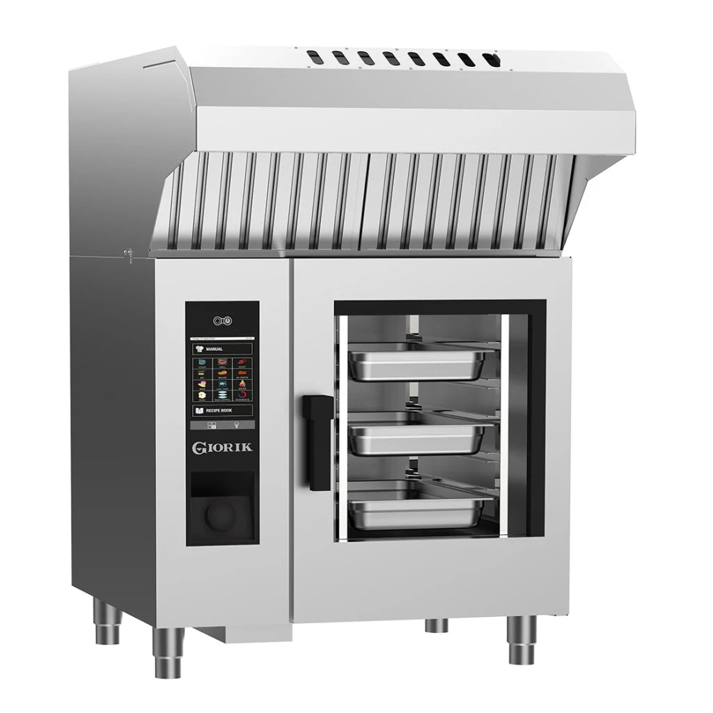 Giorik Steambox Evolution Boiler Electric Combi Oven & Ventless Hood - 6 x 1/1GN