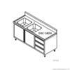 Modular Systems DSC-1800L-H KITCHEN TIDY CABINET WITH DOUBLE LEFT SINKS / 1800x700x900