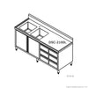 Modular Systems DSC-2100L-H KITCHEN TIDY CABINET WITH DOUBLE LEFT SINKS