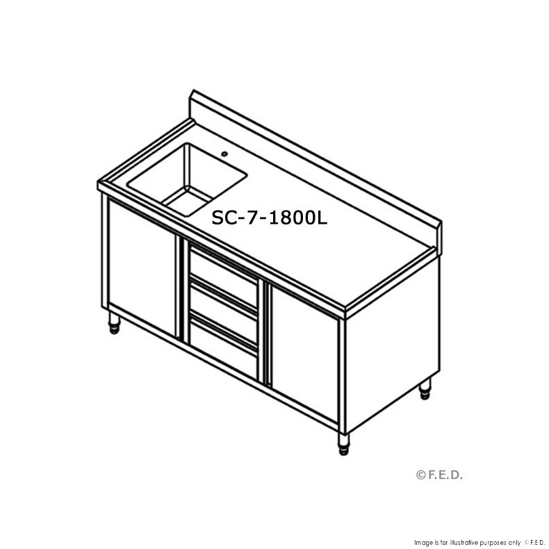Modular Systems SC-7-1800L-H CABINET WITH LEFT SINK