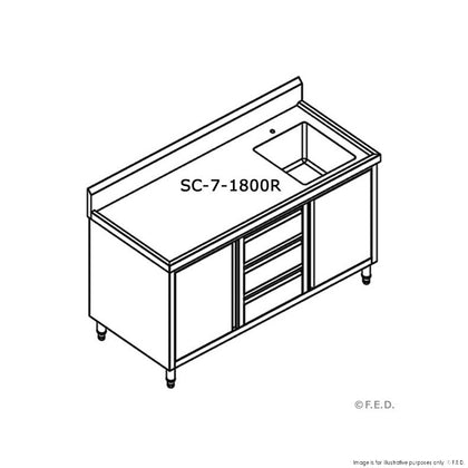 Modular Systems SC-7-1800R-H CABINET WITH RIGHT SINK