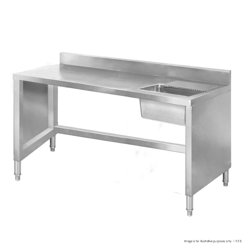 FED SSB6-1400R Sink Work Bench with Splashback 1400mm