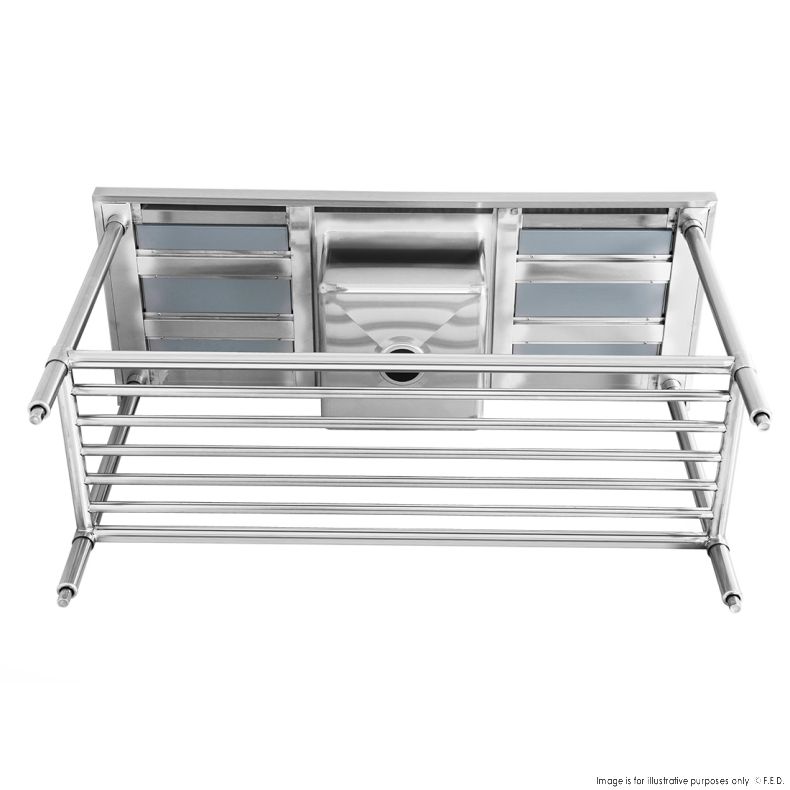 Single Centre Sink Bench & Pot Undershelf SSB6-1500C/A