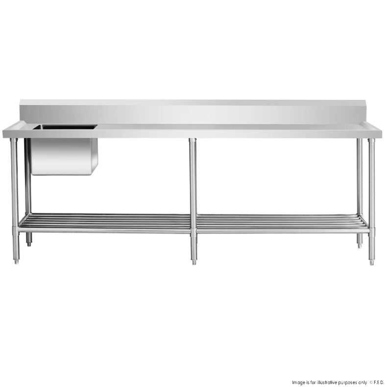 SSB6-2400L/A Single Left Sink Bench with Pot Undershelf