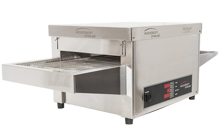 Woodson / W.CVS.M.25 / Snackmaster Conveyor Oven, 356mm belt width (25A)- 6kW / 69kg / W1200 x D505 x H454 / 1Y Warranty