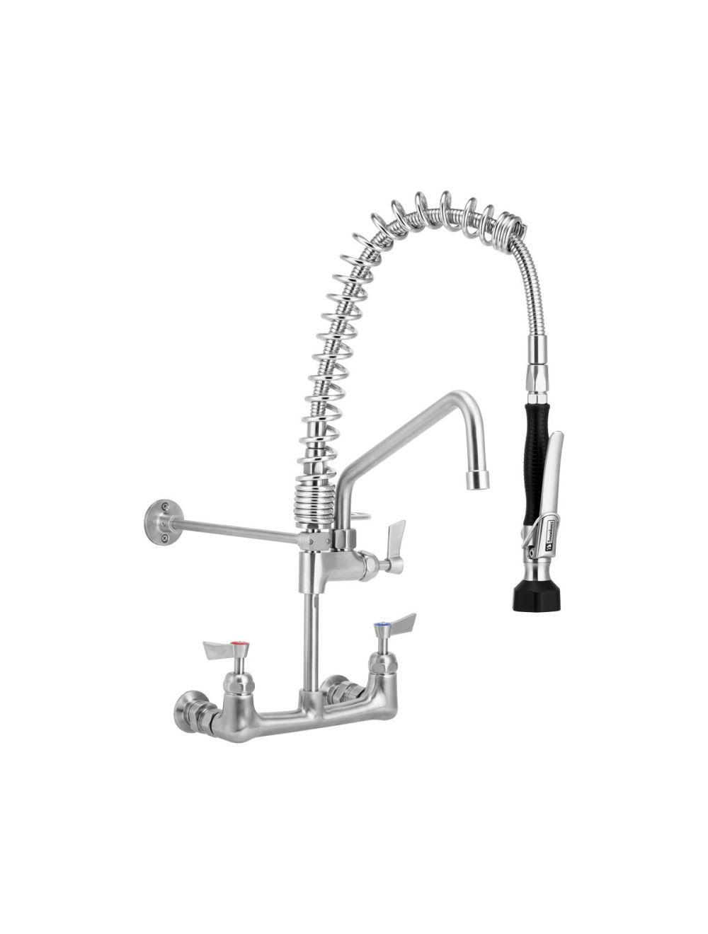 3monkeezT-3M53473-C Compact Stainless Steel Exposed Wall Mounted Pre Rinse Unit With 12"Pot Filler