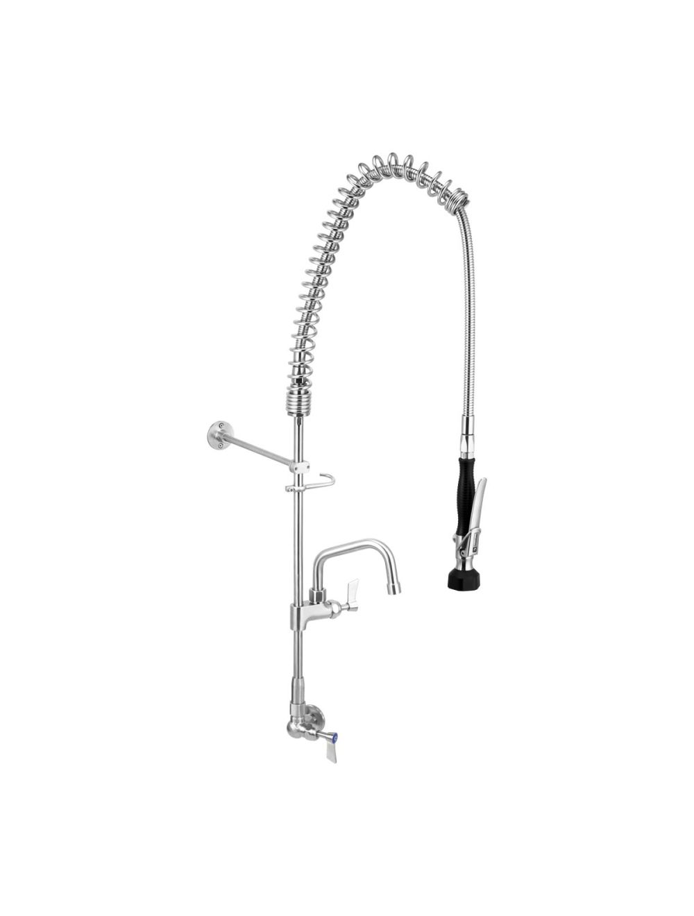 3monkeez T-3M53706 Stainless Steel Single Wall Mount Pre-Rinse with 6" Pot Filler