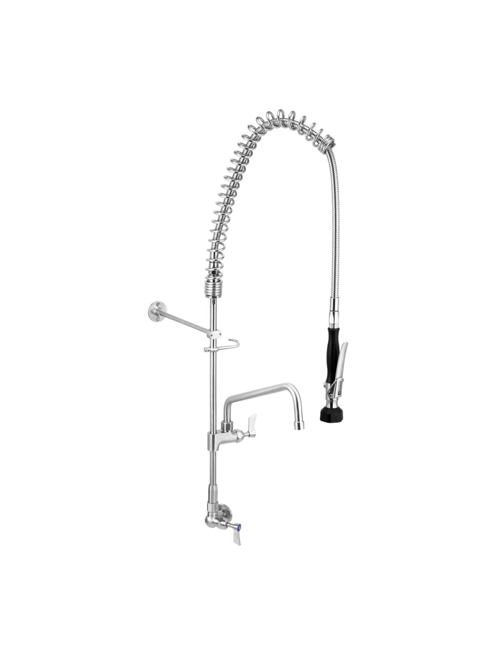 3monkeez T-3M53712 Stainless Steel Single Wall Mount Pre-Rinse with 12" Pot Filler