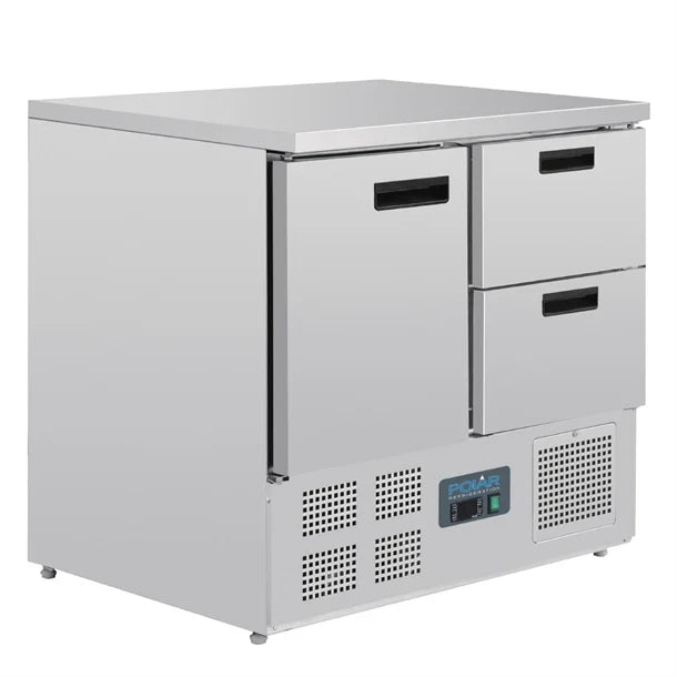 Polar G-Series 2 Drawer Counter Fridge 240Ltr - 155W. Total usable capacity: 161 Ltr. R600a