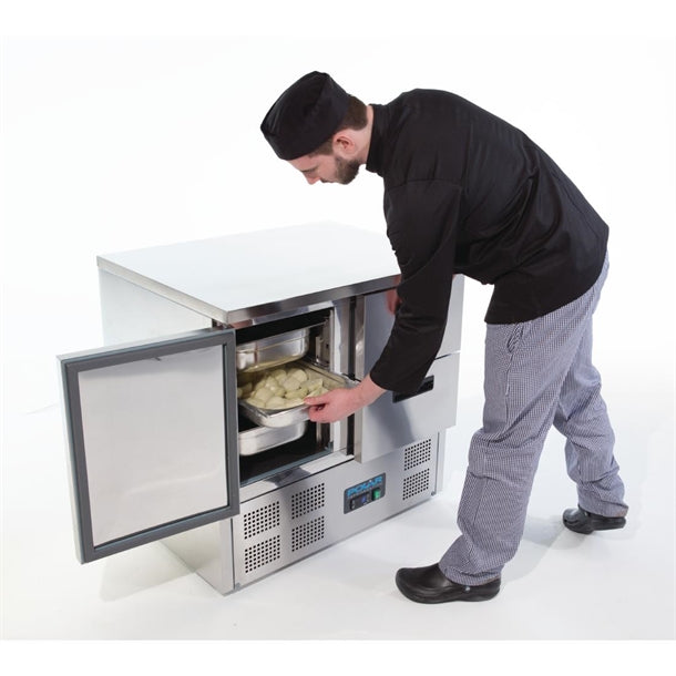 Polar G-Series 2 Drawer Counter Fridge 240Ltr - 155W. Total usable capacity: 161 Ltr. R600a