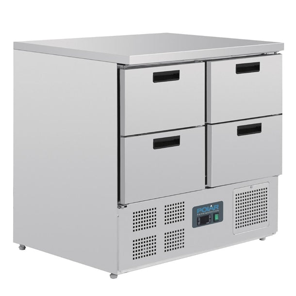 Polar G-Series 4 Drawer Counter Fridge 240Ltr - 155W. Total usable capacity: 130 Ltr. R600a