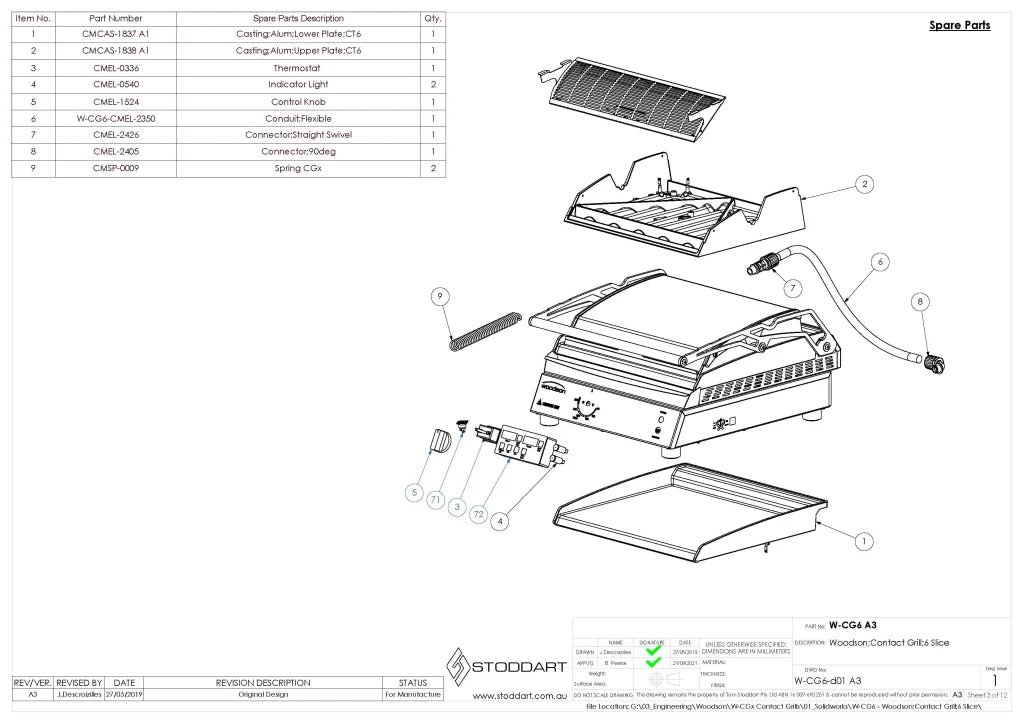 Woodson 6 Slice Contact Grill W.CG6