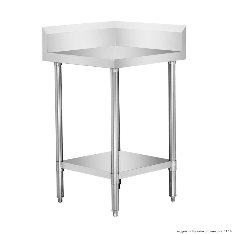 WBCB6-0600/A - Corner Workbench with 150mm Splashback & Undershelf