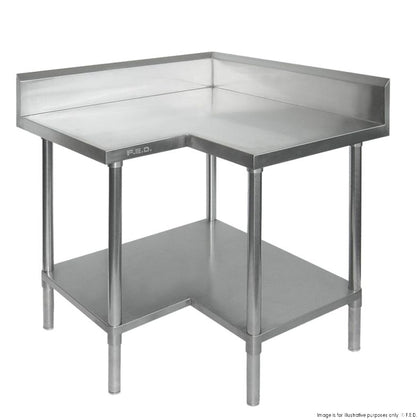 Modular systems WBCB6-0900/A - Corner Workbench, 150mm Splashback & Undershelf