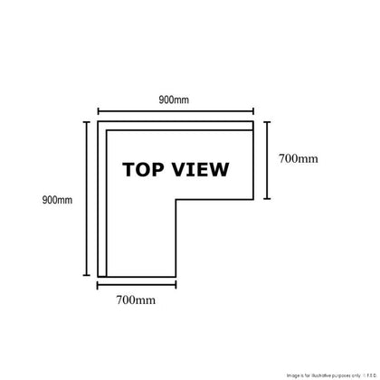 Modular systems WBCB7-0900/A - Corner Workbench, 150mm Splashback & Undershelf 900x900x900mm