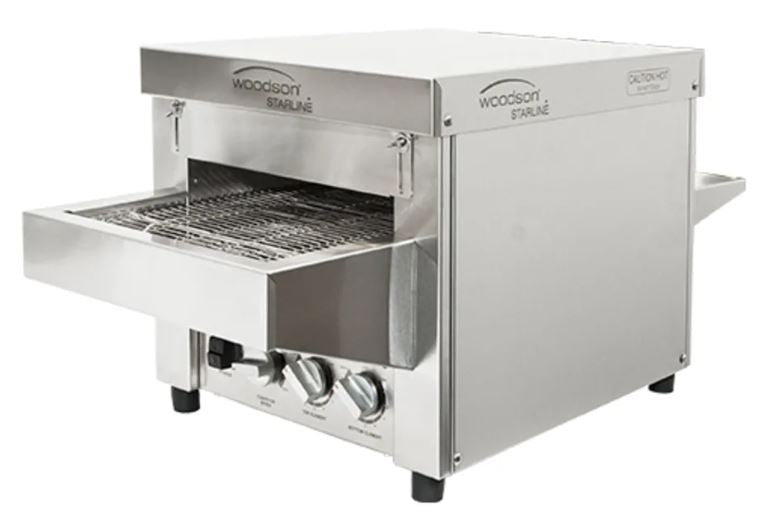 Woodson / W.CVS.S.15 / Snackmaster Conveyor Oven, 305mm belt width (15A) - 3.6kW / 50Kg / W1000 x D445 x H465 / 1Y Warranty