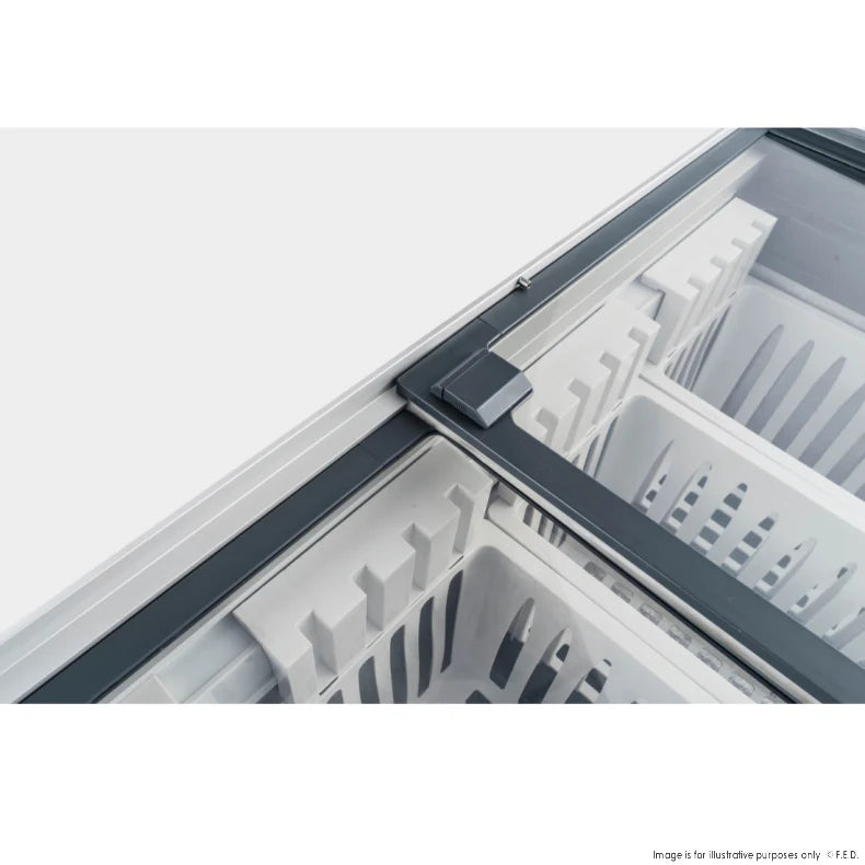 Thermaster 336L Chest Freezer with Flat Glass Sliding Lids - WD336G - Catering Sale