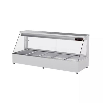 Woodson W.HFS25 2 Rows, 5 Bays Hot Food Displays - Straight Glass (15A) - 3.3kW / W1680