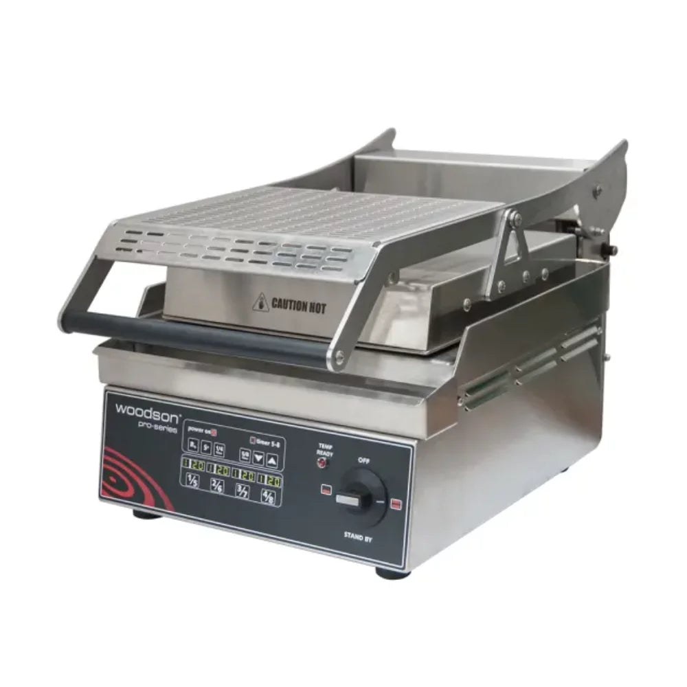 Woodson W.GPC61SC.R.A Pro-Series Computer Controlled Contact Grill - Anodised Ribbed