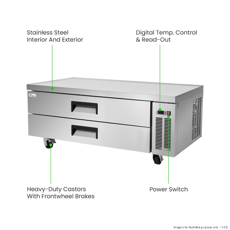 FED-X Chef Base Refrigeratied Drawer Bench 360L - XCB-60 - Catering Sale
