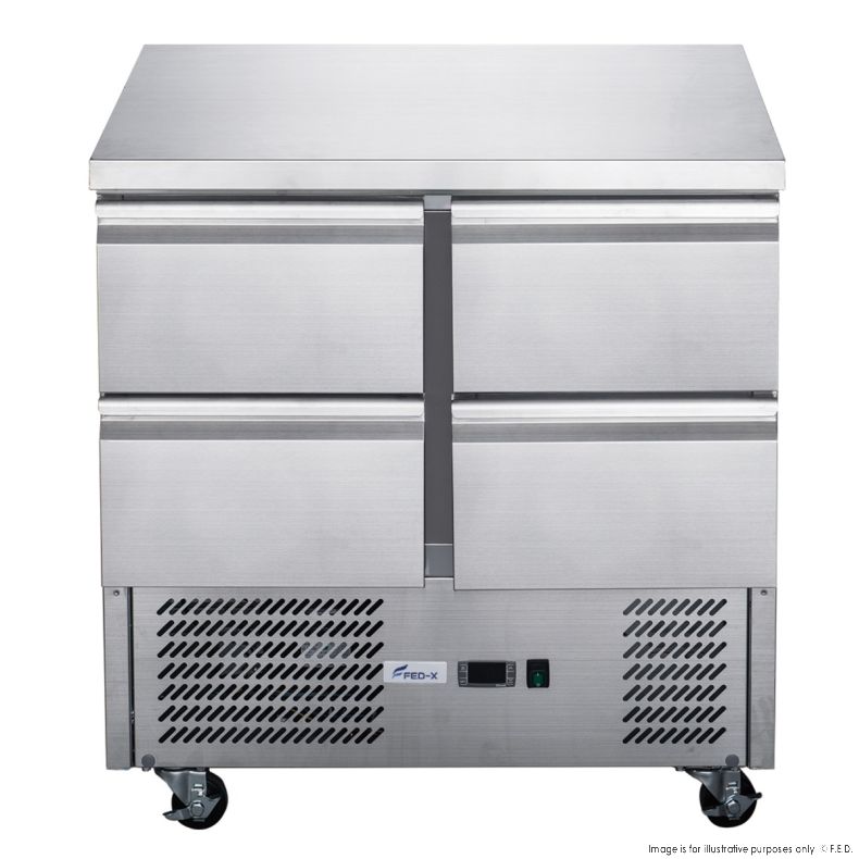 FED-X XGNS900-4D our Drawer Compact Workbench Fridge 220L 903mmW