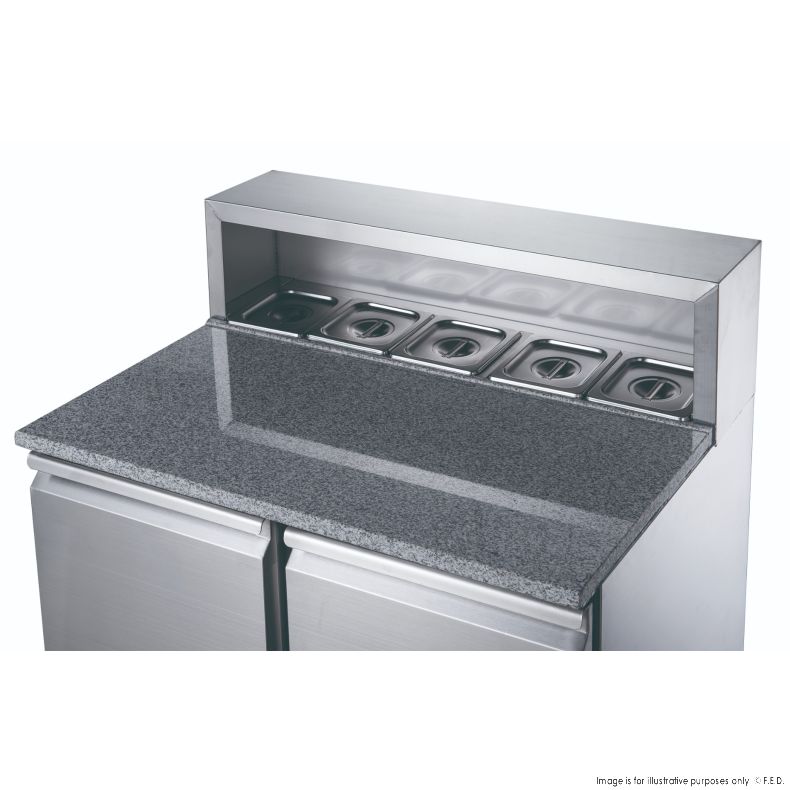 FED-X Two Door Salad Prep Fridge with Marble Top - XGNS900E