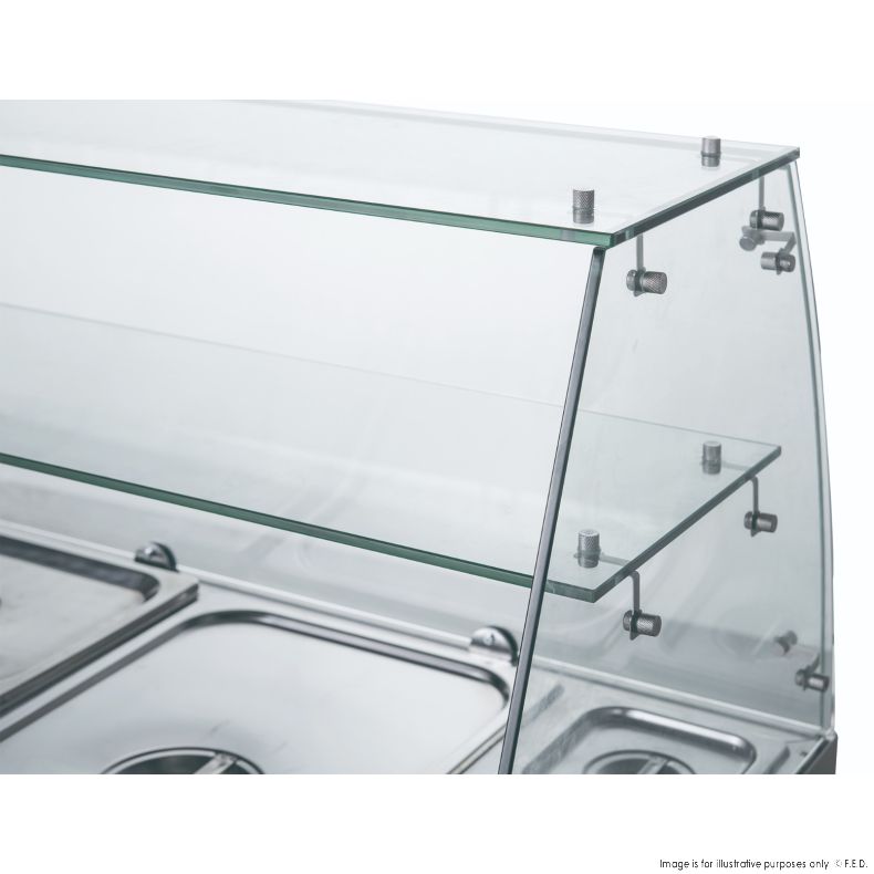 FED-X Three Door Salad Prep Fridge with Glass Top - XS903GC - Catering Sale