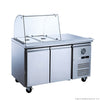 FED-X Two Door Salad Prep Fridge with Curve Glass Top - XTHP2100SALGC