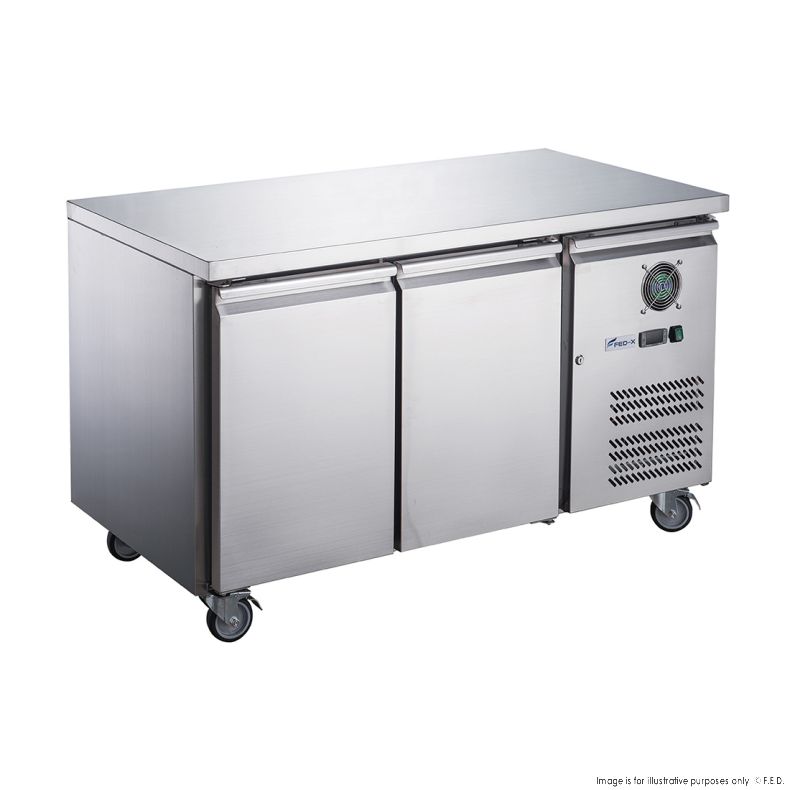 FED-X S/S Two Door Bench Fridge - XUB6C13S2V - Catering Sale