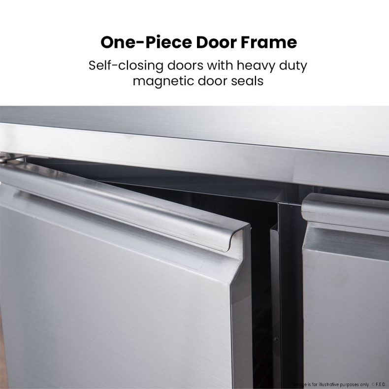 FED-X S/S Two Door Bench Fridge - XUB6C13S2V - Catering Sale