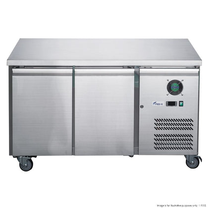 FED-X XUB6F13S2V S/S Two Door Bench Freezer 228L W1360