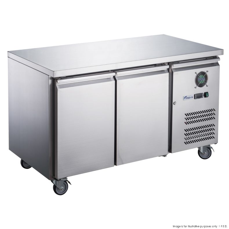 FED-X S/S Two Door Bench Fridge - XUB7C13S2V - Catering Sale