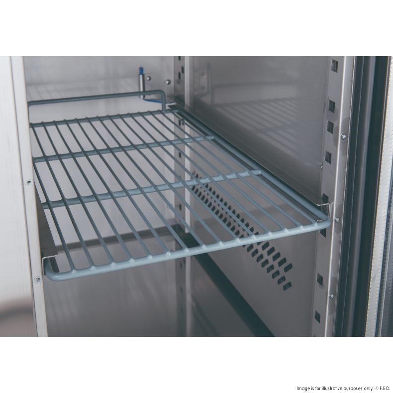 FED-X XUB7C22G4V Four Glass Door Bench Fridge 553L W1669mm