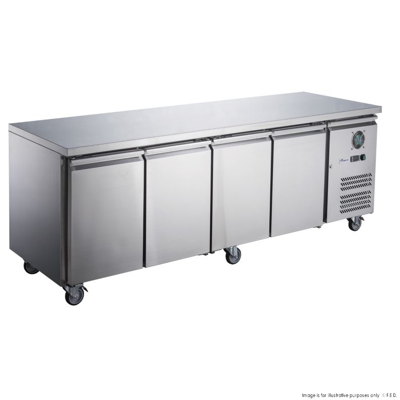 FED-X S/S Four Door Bench Fridge - XUB7C22S4V - Catering Sale