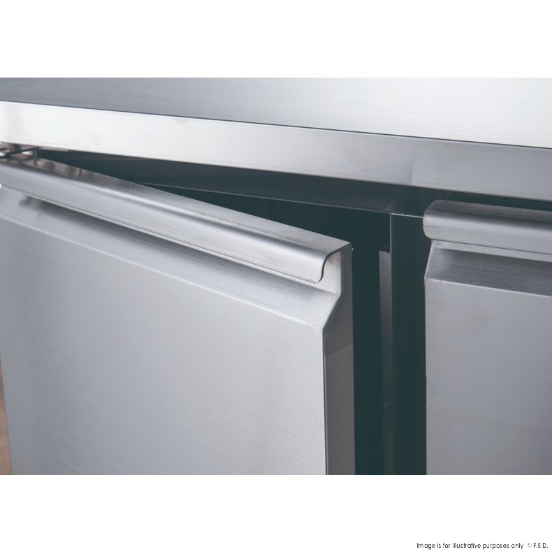 FED-X Stainless Steel Two Door Bench Freezer - XUB7F13S2V - Catering Sale
