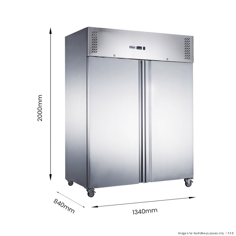 FED-X S/S Two Full Door Upright Freezer - XURF1200SFV - Catering Sale