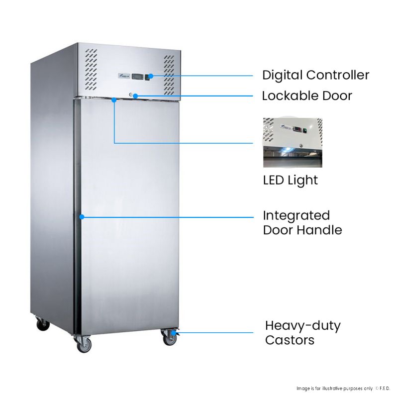 FED-X S/S Single Full Door Upright Fridge - XURC400SFV - Catering Sale