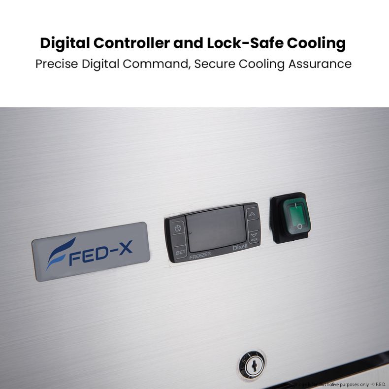 FED-X S/S Two Full Glass Door Upright Freezer - XURF1200G2V - Catering Sale