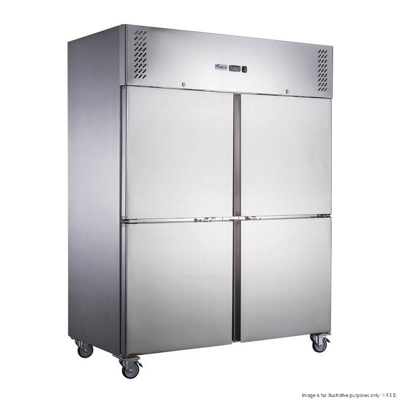 FED-X S/S Four Door Upright Fridge - XURC1200S2V - Catering Sale